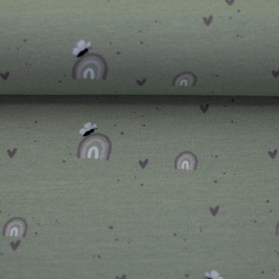 Jersey | I love Ponys | Regenbogen Herzen dunkelmint